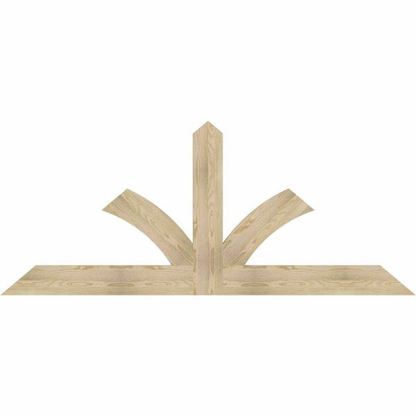 Ekena Millwork Richland Rough Sawn Timber Gable Bracket, Douglas Fir, 84"W x 35"H x 2"D x 6"F, 10/12 Pitch GBW084X35X0206RIC00RDF - main